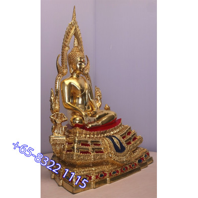 S/n: Phra Buddha ChinNaRat 5 Inches Lap Statue, Wat Yai 2564 Gold Leaf Pasted