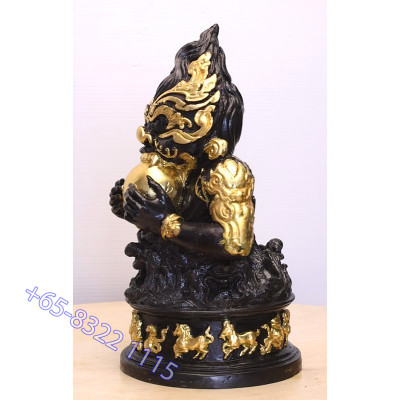 S/n:246 LP Kloy 2555 Phra Rahu Statue Gold Pasted, Takrut Wat PuKowThong