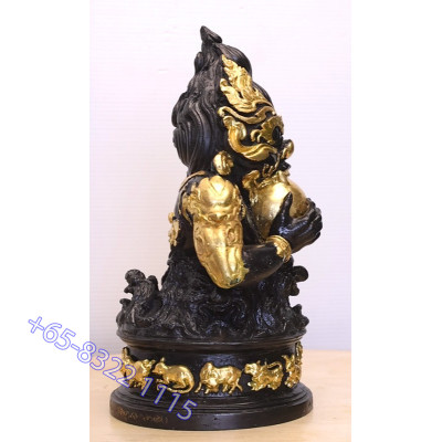 S/n:246 LP Kloy 2555 Phra Rahu Statue Gold Pasted, Takrut Wat PuKowThong