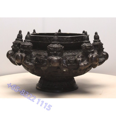 Ajahn KhunPan & LP Glun 2548 Phra Rahu Incense Burner Height 12cm Wat Khao Hor 5 inches