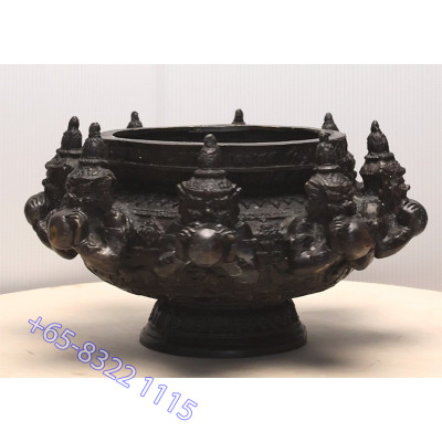 Ajahn KhunPan & LP Glun 2548 Phra Rahu Incense Burner Height 12cm Wat Khao Hor 5 inches