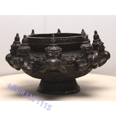 Ajahn KhunPan & LP Glun 2548 Phra Rahu Incense Burner Height 12cm Wat Khao Hor 5 inches