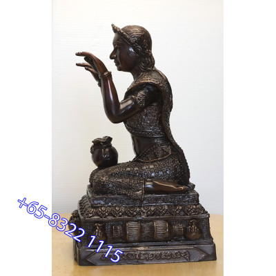 Wat BangPhra 2559 Mae NangKwak 3 Inches Lap Statue, Height 23cm