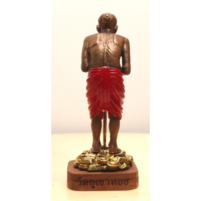 S/n:123 LP Kloy HoonPaYong Mini Statue 2558 Wat PuKowThong Gold Pasted, Takrut