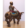 S/n:799 LP Yam 2551 KuManThong Ride Cow Statue Height 19cm  Wat Sam Ngam