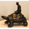 Late LP Liew, Wealthy Tortoise 5 Inches Base Statue 2556 Wat RaiTangThong