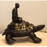 Late LP Liew, Wealthy Tortoise 5 Inches Base Statue 2556 Wat RaiTangThong