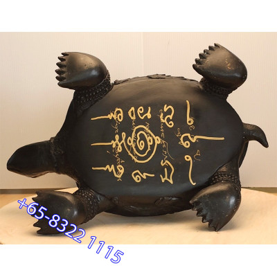 Late LP Liew, Wealthy Tortoise 7 Inches Base Statue 2556 Wat RaiTangThong