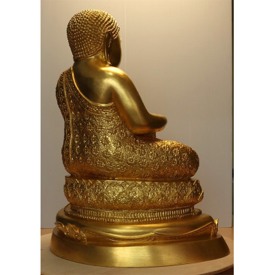 Gold Pasted Phra SangKaChai 9 Inches Lap Statue Wat Bang Phli Yai Nai 2550 Height 39cm