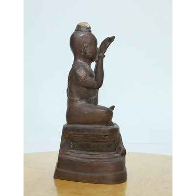 LP Yam 2536 KuManThong Statue Wat Sam Ngam, Bones, Handwritten Talisman