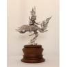 20 Monks Mass Chanted S/n:57, Silver Plated Phra Prom Riding Heaven Swan 2558, 18cm Statue