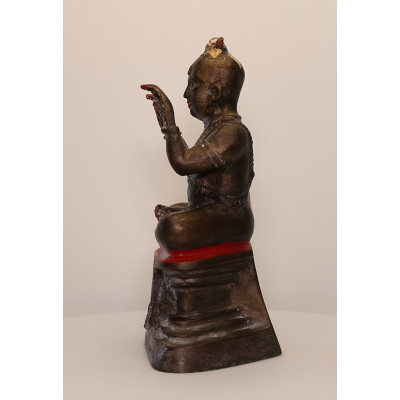 LP Yam 2536 KuManThong Statue Wat SamNgam, Bones, Handwritten Talisman