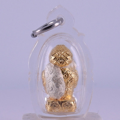 Phra 大黑天财神 ChaoSua 2567 KruBa Chai Ya, Silver Plated 1.9cm