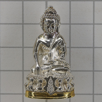 S/n:39 Silver Gold Base Phra Kring Somdej SanKaRat 100pi 2556 Wat Bowon