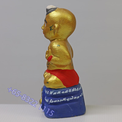 LP Yam 2557 KuManThong 6 Inches Statue Wat Sam Ngam, Handwritten Talisman