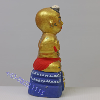 LP Yam 2557 KuManThong 6 Inches Statue Wat Sam Ngam, Handwritten Talisman