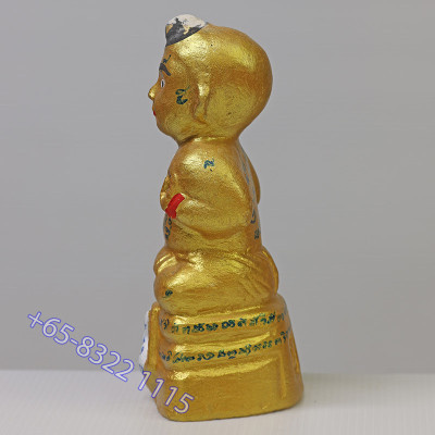 LP Yam 2557 KuManThong 6 Inches Statue Wat Sam Ngam, Handwritten Talisman