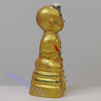 古曼童金身龙莆炎加持,佛历2557,高6英寸手写护身符,Wat SamNgam