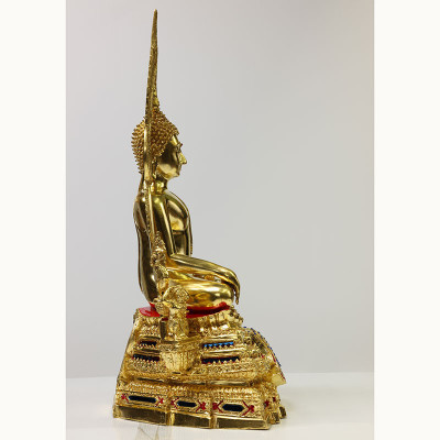金納叻佛祖 9寸金身,佛历2568,金箔粘贴 Wat Yai,高56cm