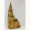 S/n:196 Phra Buddha ChinNaRat 9 Inches Lap Statue Wat Yai 2568 Gold Leaf Pasted