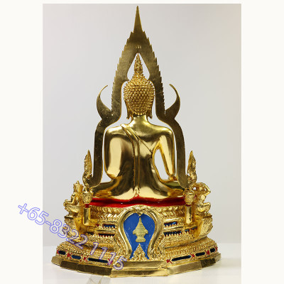 Phra Buddha ChinNaRat 9 Inches Lap Statue Wat Yai 2568 Gold Leaf Pasted