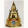 S/n:196 Phra Buddha ChinNaRat 9 Inches Lap Statue Wat Yai 2568 Gold Leaf Pasted