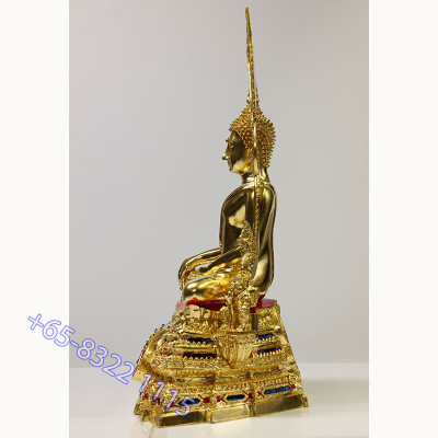 Phra Buddha ChinNaRat 9 Inches Lap Statue Wat Yai 2568 Gold Leaf Pasted