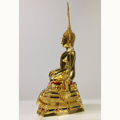 金納叻佛祖 9寸金身,佛历2568,金箔粘贴 Wat Yai,高56cm