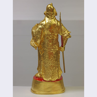 Ajahn TeeLek 2568 Guan Gong Gold Leaf Pasted Statue 39cm