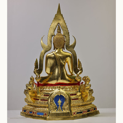 Phra Buddha ChinNaRat 7 Inches Lap Statue 2568 Gold Leaf Pasted