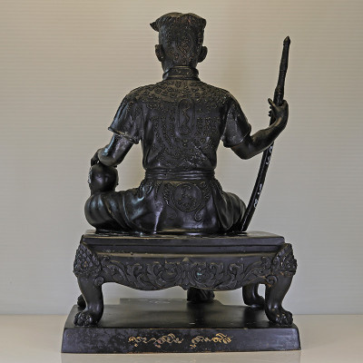 头帮编号:68额外手写符,古巴苏滨,佛历2554,坤平将军5寸金身高25cm,金面坤平