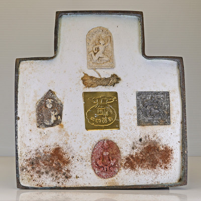 头帮编号:68额外手写符,古巴苏滨,佛历2554,坤平将军5寸金身高25cm,金面坤平