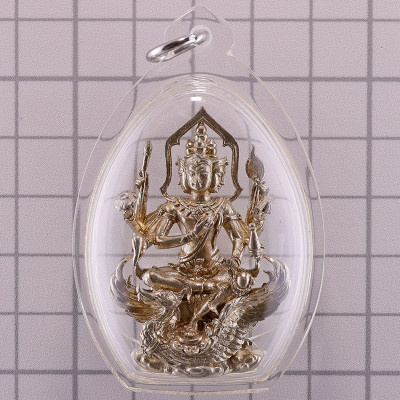 ChaoKhun Surasak Blessed 2558 Wat RaKhang, PraProm with Silver Takrut, Made 1999 set