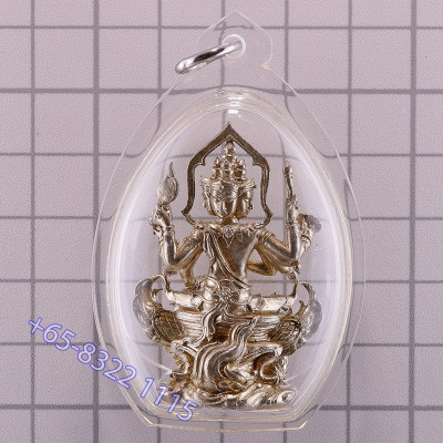 ChaoKhun Surasak Blessed 2558 Wat RaKhang, PraProm with Silver Takrut, Make 1999 set