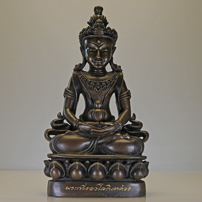 做120尊,编号:112龙婆同药师佛5寸腿金身26cm,佛历2564,Wat Ban Rai,26cm