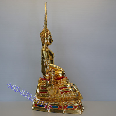 S/n:782 Phra Buddha ChinNaRat 5 Inches Lap Statue, Wat Yai 2568 Gold Leaf Pasted