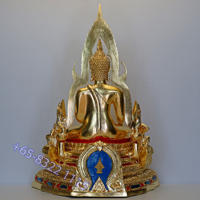 S/n:782 Phra Buddha ChinNaRat 5 Inches Lap Statue, Wat Yai 2568 Gold Leaf Pasted