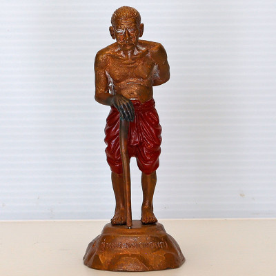 S/n:816 LP Kloy 2554 HoonPaYong Statue Height 10.5cm Wat PuKowThong, Gold Plated Takrut