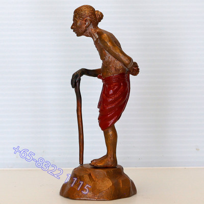 S/n:816 LP Kloy 2554 HoonPaYong Statue Height 10.5cm Wat PuKowThong, Gold Plated Takrut