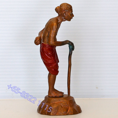 S/n:816 LP Kloy 2554 HoonPaYong Statue Height 10.5cm Wat PuKowThong, Gold Plated Takrut