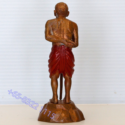 S/n:816 LP Kloy 2554 HoonPaYong Statue Height 10.5cm Wat PuKowThong, Gold Plated Takrut