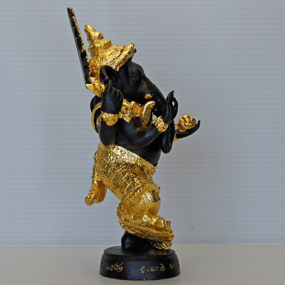 LP Key加持,佛历2550,贴金象神金身高17cm, Wat SiLamYong