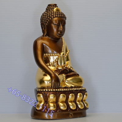 编号:66龙莆迷头帮药师佛4寸金身,佛历2562,金箔粘贴,高22cm