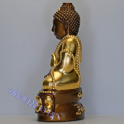 编号:66龙莆迷头帮药师佛4寸金身,佛历2562,金箔粘贴,高22cm