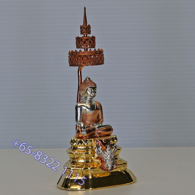 Made 199 Phra SiHing Gold Plated 2562 Wat Phra Mahathat 12cm Statue