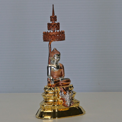 Made 199 Phra SiHing Gold Plated 2562 Wat Phra Mahathat 12cm Statue