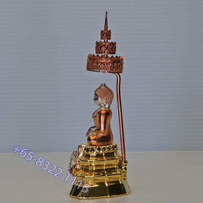 Made 199 Phra SiHing Gold Plated 2562 Wat Phra Mahathat 12cm Statue