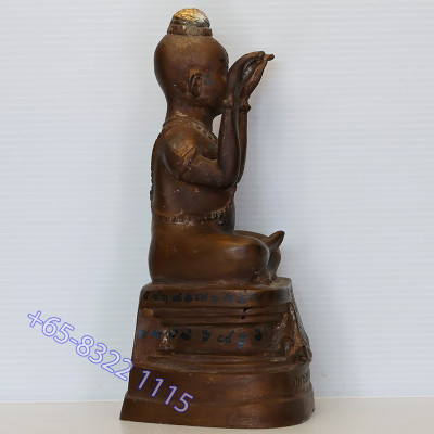 龙莆炎加持,佛历2536,古曼童金身,骨头,手写护身符 LP Yeam Wat SamNgam