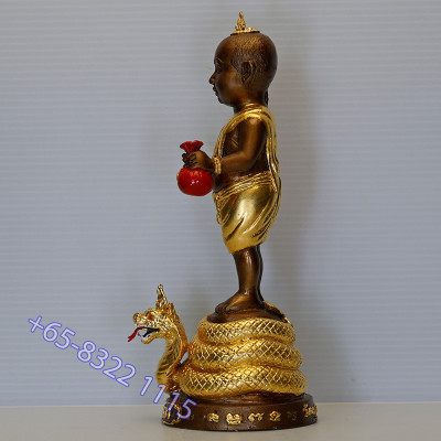 1st Batch KuManThong 2563 LP Ransiri Wat PuKowThong Gold Plated Statue 19 cm