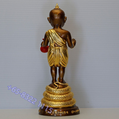 1st Batch KuManThong 2563 LP Ransiri Wat PuKowThong Gold Plated Statue 19 cm